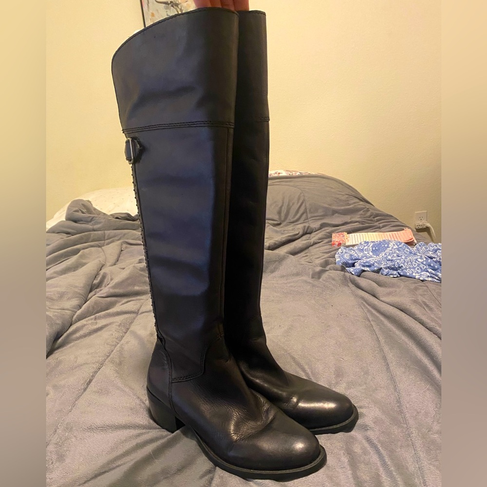 Vince Camuto 'Bilco' Studded Leather Knee-High Boots, 9B